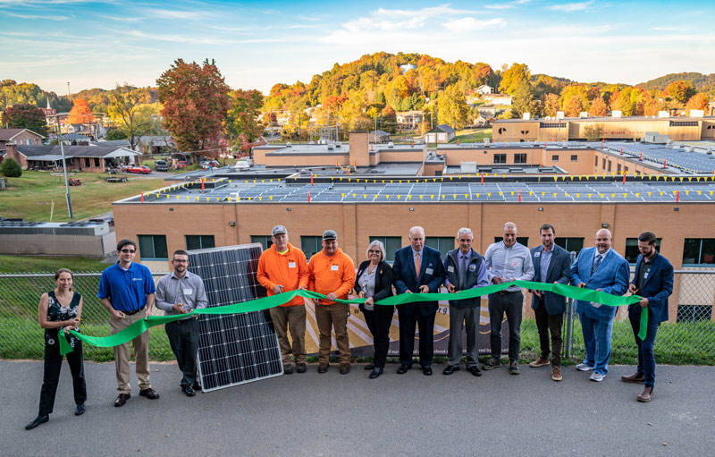 Solar Project at school ribbon cutting